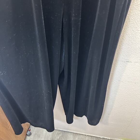 Old Navy Fit & Flare Velvet Jumpsuit Black Wide Leg Witchy Whimsigoth Formal XL - Picture 6 of 7